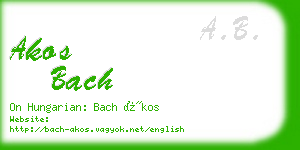 akos bach business card